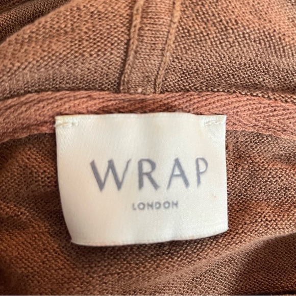 WRAP London 100% linen brown cardigan hooded wrap plus size 20860 - Picture 4 of 7